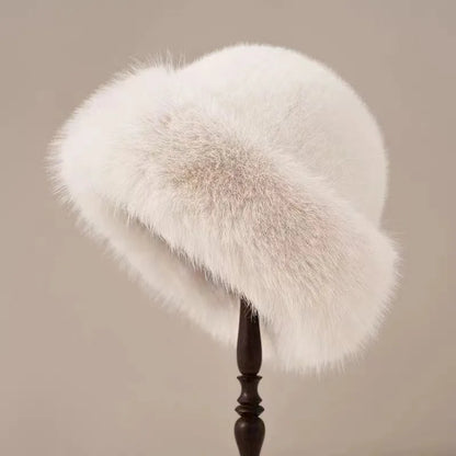 Autumn And Winter New Women's Fashion Fur Cap Fur Hat Fur Hats Mongolian Hat Brimless Plush Fluffy Skiing Riding Warm Caps