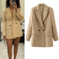 TRAF Blazer Woman Black Beige Khaki Blue Green Gray Women coat Fashion Office Wear Women's Blazers Jacket Outerwears 2024