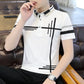 Vintage Polo T Shirt for Men Top Streetwear Black Striped Clothing Man With Collar Tee Shirts Ordinary Wholesale S Trashy Y2k Xl