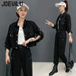 JOEVILU 2PCS Streetwear Tracksuit Cargo Coat Casual Pants 2 Piece Sets Women's Outfits Spring and Autumn Korean Fashion Y2k Suit