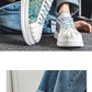 Trendy Men Shoes Summer Breathable Anti-slip Thick Bottom Lightweight Casual Sports Canvas Shoes Shell Head Design