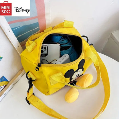 Disney Mickey Mouse Crossbody High-capacity Bowling Bag Fashionable Nylon Bucket Bag Mickey Pattern Cute Shoulder Handbag New