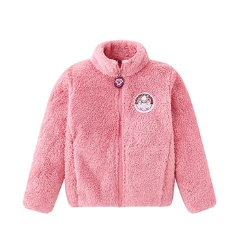 2024 New Girls Down Jacket Cute Bear Autumn Winter Warm Fashion Parka Coat Hooded Zipper Girls Outerwear 5-12 Years Kids Clothes