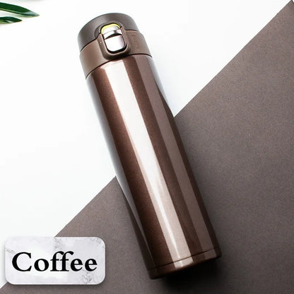 500ML Stainless Steel Bouncing Cover Vacuum Flask Thermos Cup Coffee Tea Milk Thermo Bottle