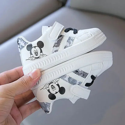 Disney White Casual Shoes For Baby Boy Girl Brand Children Sneaker Mickey Mouse Kids Sports Shoes Toddler Walking Shoes Size 25