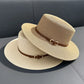 Simple Straw Summer Women Beach Hat Female Casual Panama Hat Lady Brand Women Flat Brim Bowknot Straw Cap Girls Sun Hat