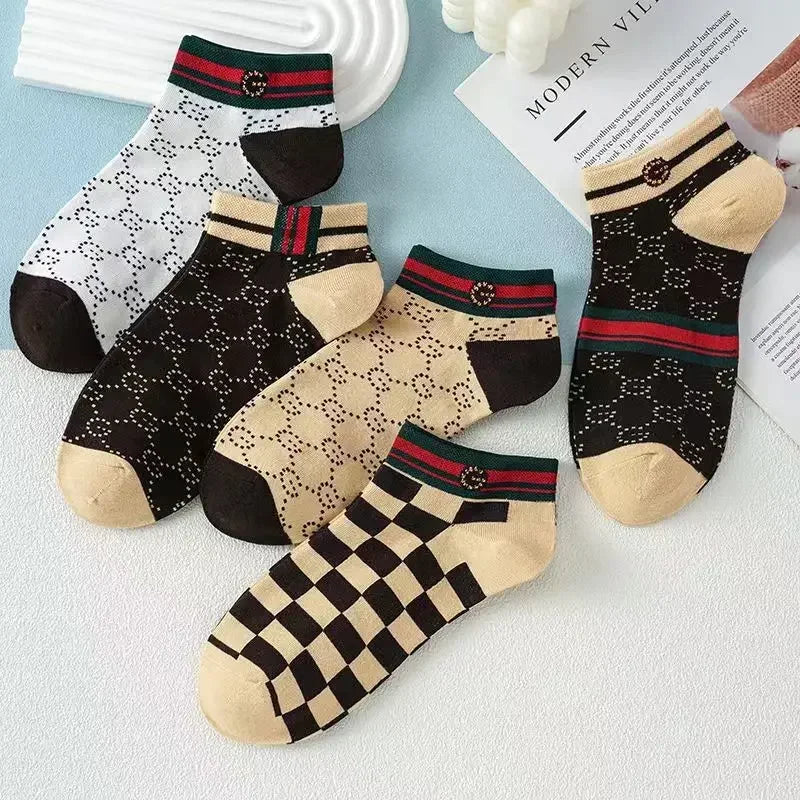 Summer Socks 1pair Absorbent Anti-odor Cotton Ankle Socks Pop-socks Moisture Absorbent Sweat-absorbent Short Tube