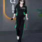 Casual sports suit for women spring and autumn 2024 new fashion stand-up collar sweatshirt wide-leg pants two-piece set