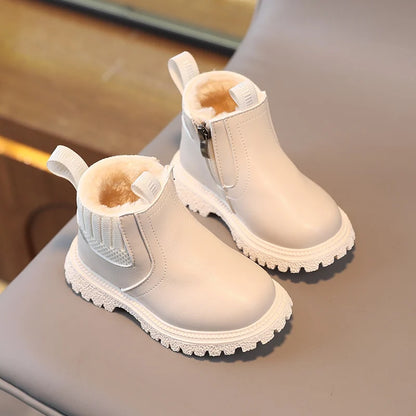 Autumn Winter Baby Kids Short Boots Super Warm Boys Girls Shoes Pu Leather Children Boots Fashion Toddler Boots Kids Snow Shoes