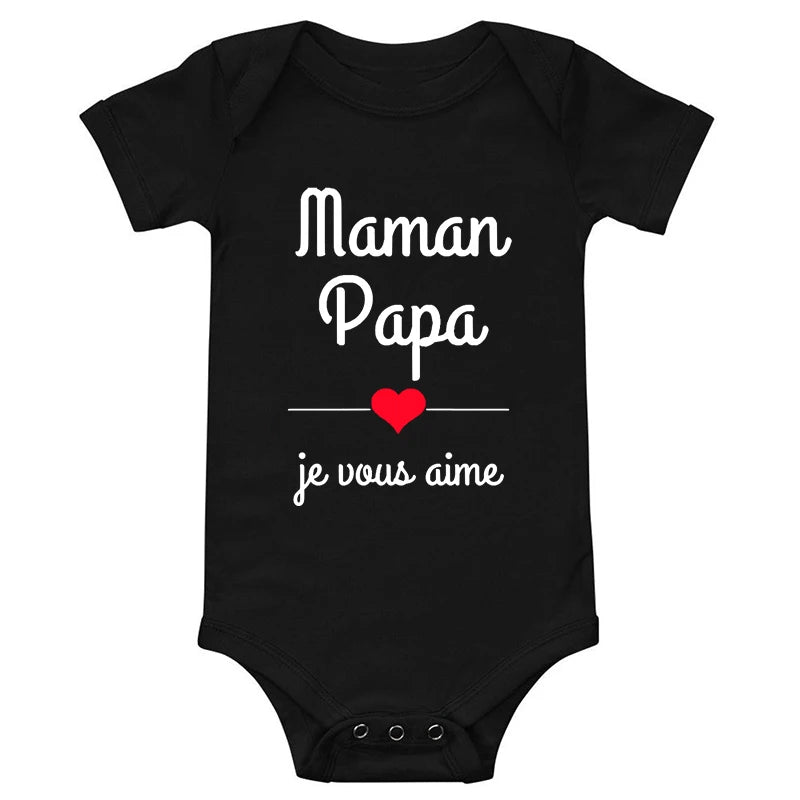 Mom Dad I Love You Baby Bodysuits  Infant Outfit New Born Boys Girls Clothes Gift