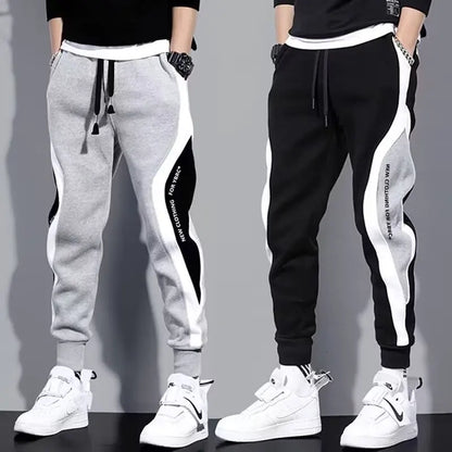 Men’s Black Jogger Pants – Hip Hop Drawstring Sweatpants, Loose Fit Elastic Waist Trousers, Casual Sportswea