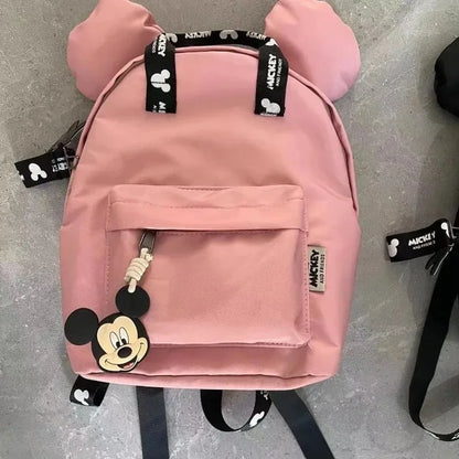 Disney Cartoon Mickey Mouse Cute Fashion Backpack Women's Minnie Canvas School Bag Fashion Large Capacity Backpack Girls Mochila