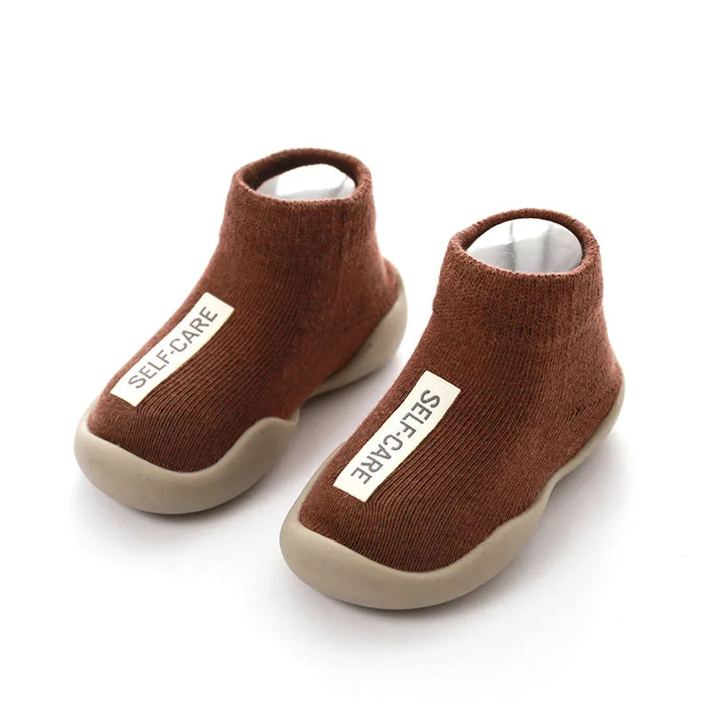 Baby First Shoes Toddler Walker Infant Boys Girls Kids Rubber Soft Sole Floor Barefoot Casual Shoes Knit Booties Anti-Slip