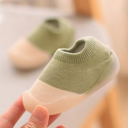 Baby First Shoes Toddler Walker Infant Boys Girls Kids Rubber Soft Sole Floor Barefoot Casual Shoes Knit Booties Anti-Slip