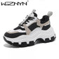 Brand Women Chunky Sneakers Vulcanize Shoes Korean Fashion New Female Black White Platform Thick Sole Sneaker Casual Shoes Woman