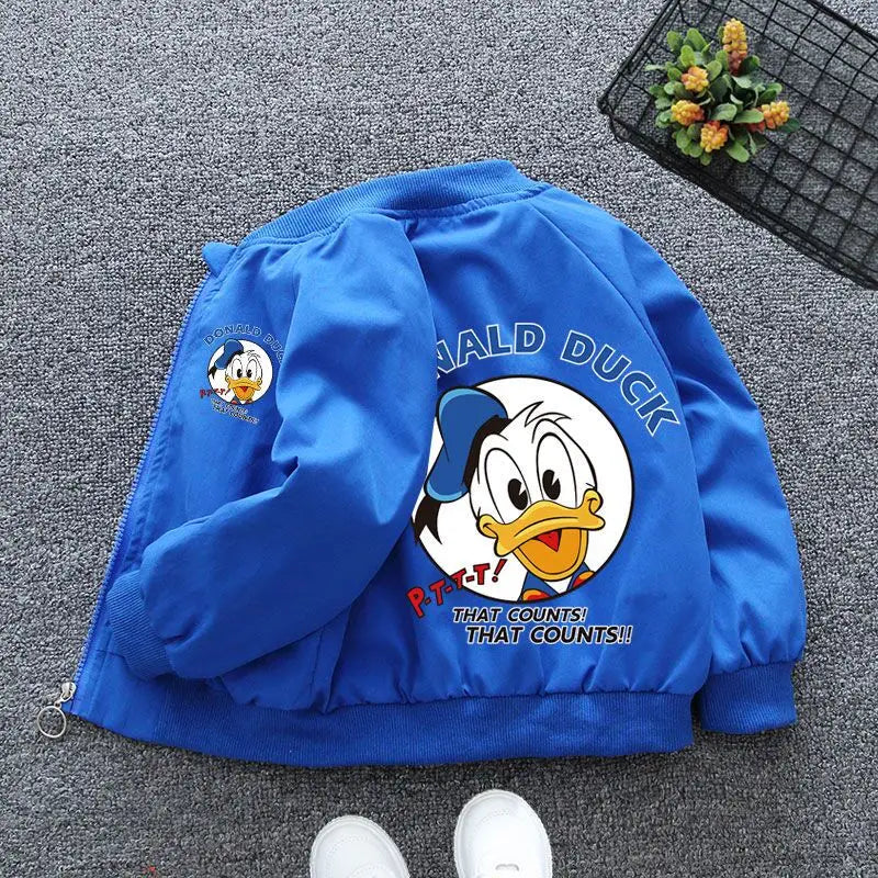 New Spring Baby Boys Girls Jacket Fashion Cartoon Mickey Minnie Mouse Print Outerwear for Kids Clothes Children Windbreaker Coat