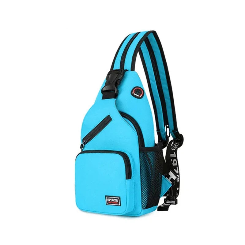 Small Women’s Chest Bag Crossbody – Oxford Travel Shoulder Backpack with Earphone Hole, Adjustable Sports & Messenger Bag