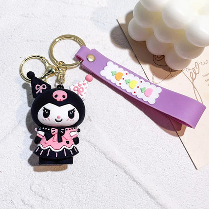 Anime Sanrio Hello Kitty Figures Keychain- Key Ring Cinnamoroll Figurine Birthday Gifts