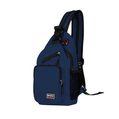 Small Women’s Chest Bag Crossbody – Oxford Travel Shoulder Backpack with Earphone Hole, Adjustable Sports & Messenger Bag