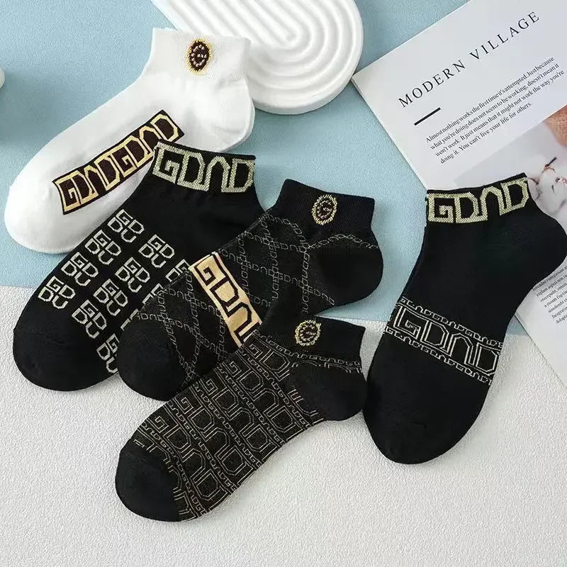 Summer Socks 1pair Absorbent Anti-odor Cotton Ankle Socks Pop-socks Moisture Absorbent Sweat-absorbent Short Tube