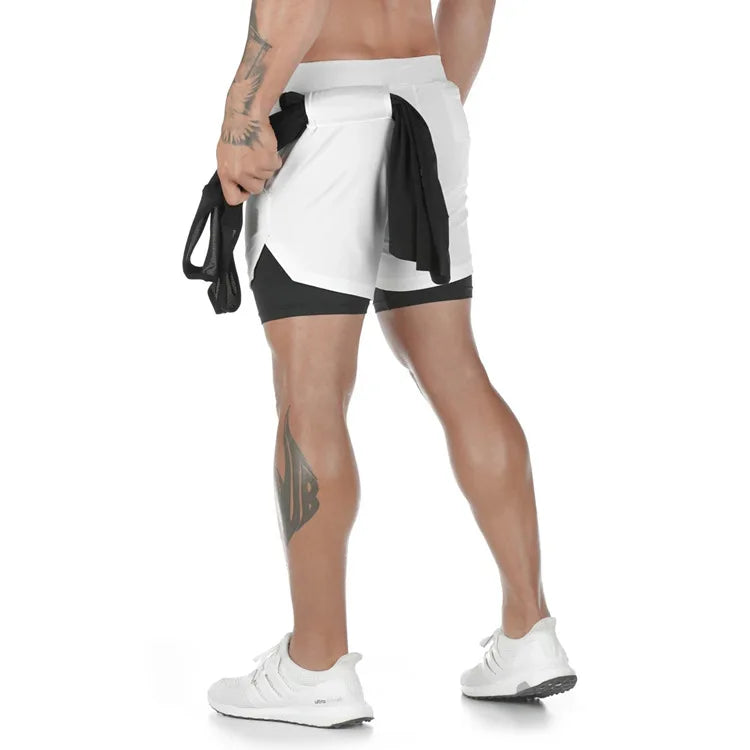 2-in-1 Men’s Gym Shorts – Camo Running, Quick Dry Training & Jogging Pants, Summer Sportswear