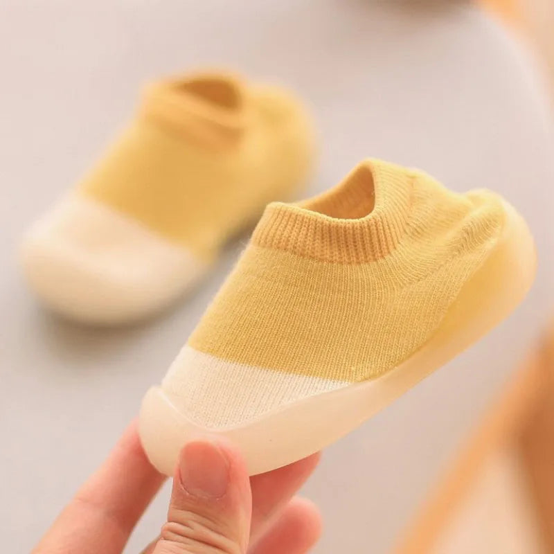 Baby First Shoes Toddler Walker Infant Boys Girls Kids Rubber Soft Sole Floor Barefoot Casual Shoes Knit Booties Anti-Slip