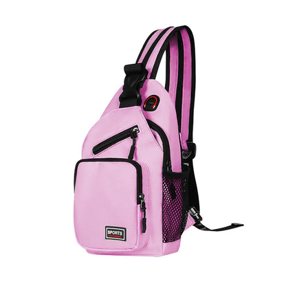 Small Women’s Chest Bag Crossbody – Oxford Travel Shoulder Backpack with Earphone Hole, Adjustable Sports & Messenger Bag