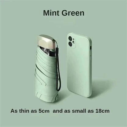 Mini Sun Umbrella Pocket Rain Umbrella Folding UV Ultraviolet Protection Sun Shade Pocket