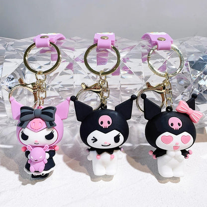 Anime Sanrio Hello Kitty Figures Keychain- Key Ring Cinnamoroll Figurine Birthday Gifts