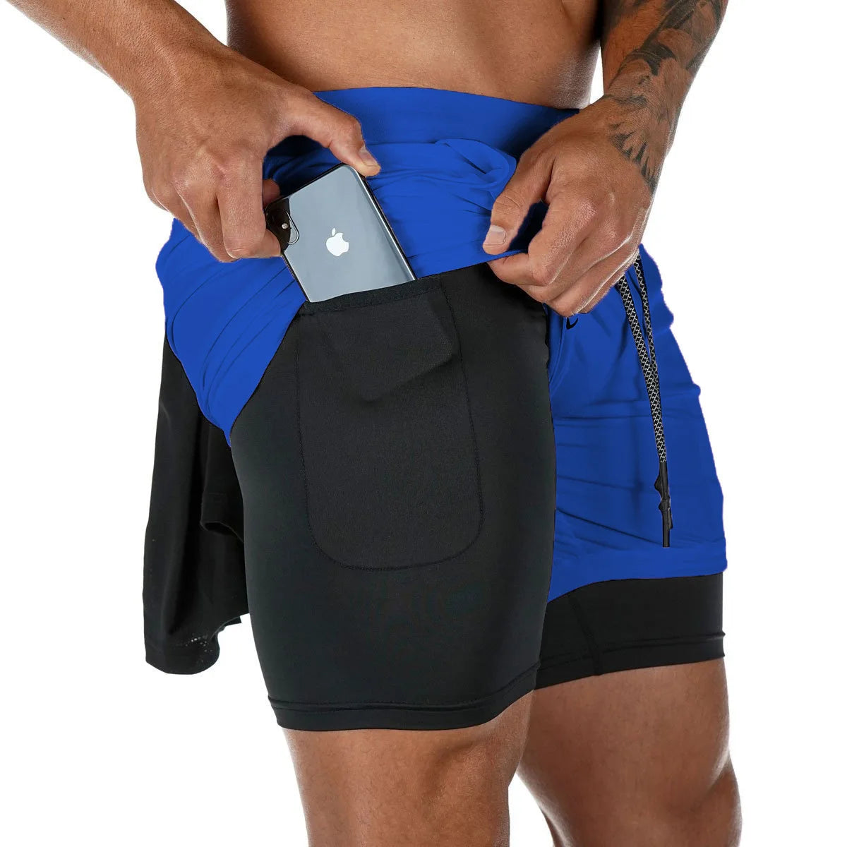 2-in-1 Men’s Gym Shorts – Camo Running, Quick Dry Training & Jogging Pants, Summer Sportswear