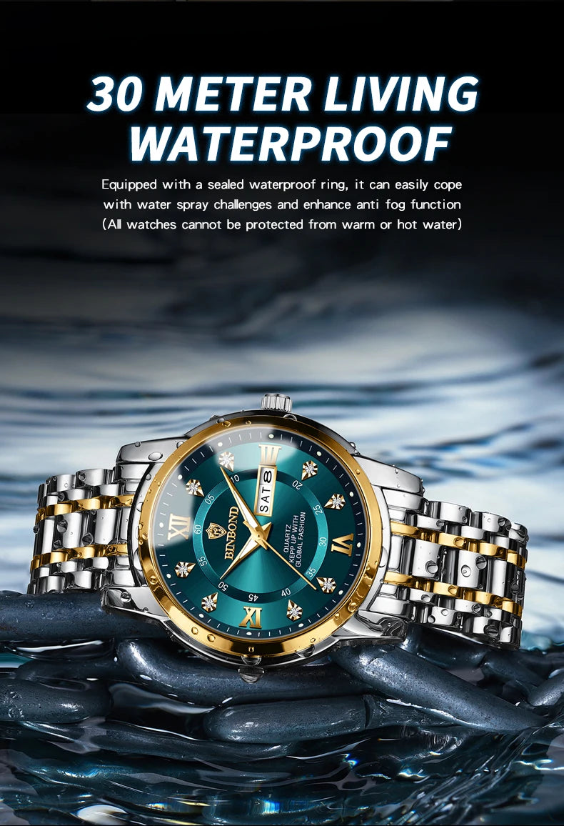 Top Brand Luxury Fashion Diver Watch Men 30ATM Waterproof Date Clock Sport Watches Mens Quartz Wristwatch