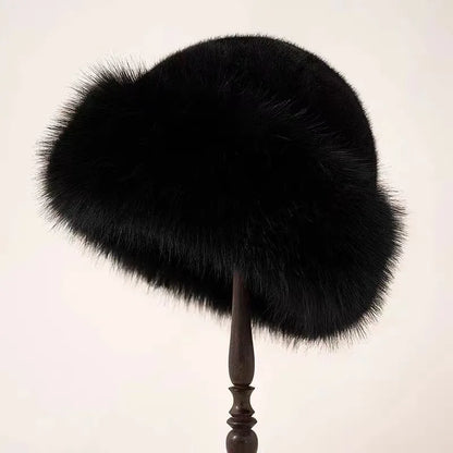 Autumn And Winter New Women's Fashion Fur Cap Fur Hat Fur Hats Mongolian Hat Brimless Plush Fluffy Skiing Riding Warm Caps