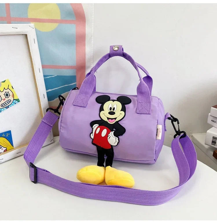 Disney Mickey Mouse Crossbody High-capacity Bowling Bag Fashionable Nylon Bucket Bag Mickey Pattern Cute Shoulder Handbag New