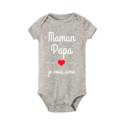 Mom Dad I Love You Baby Bodysuits  Infant Outfit New Born Boys Girls Clothes Gift