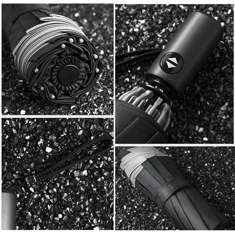 Portable UV Folding Automatic Umbrella Rain Wind Resistant Fashion Sun Umbrellas Reverse Umbrella Umbrella