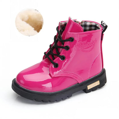 Kids Girls Boys Boots Non-slip Wear-resistant Soft Bottom Children Boys Girls Shoes Handsome Fashion Kids Warm Shoes