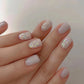 Medium and long square false nails are cute natural and sweet