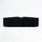 New Black Double Ring Fashion Elastic Belt Gold Metal Buckle Elastic Waist Wide Waist Seal Simple And Versatile