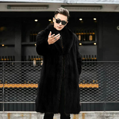 Whole Mink Casual Business Fur Long Mink Velvet Fur Male