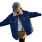 Lapel Denim Stitching Sweet Cool Niche Loose Parka