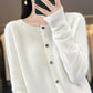 Fashion Merino Wool Cardigan Sweater Women O-Neck Long-sleeve Cashmere Knitwear Spring Autumn Female Clothing Tops