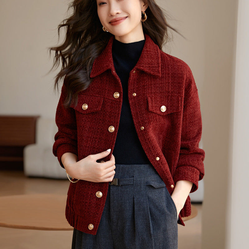 Lucky Red Kafuu Thickened Coat For Women