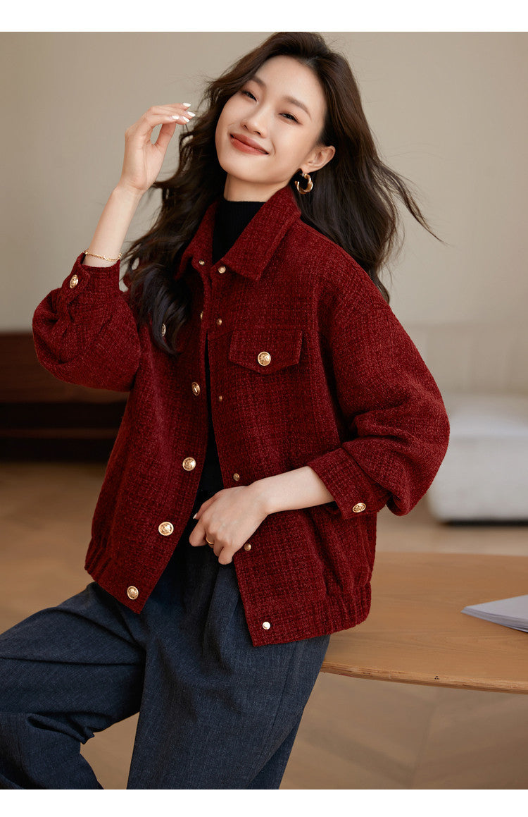 Lucky Red Kafuu Thickened Coat For Women