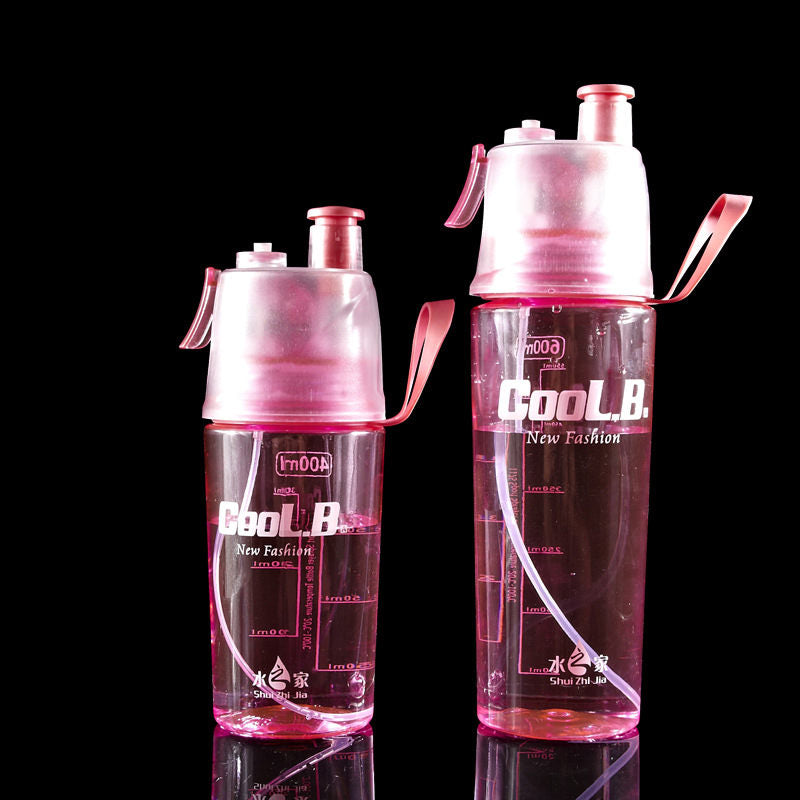 Sports Plastic Spray Water Bottle Water Bottle Outdoor Cooling Water Bottle Creative Gift New Strange Cup