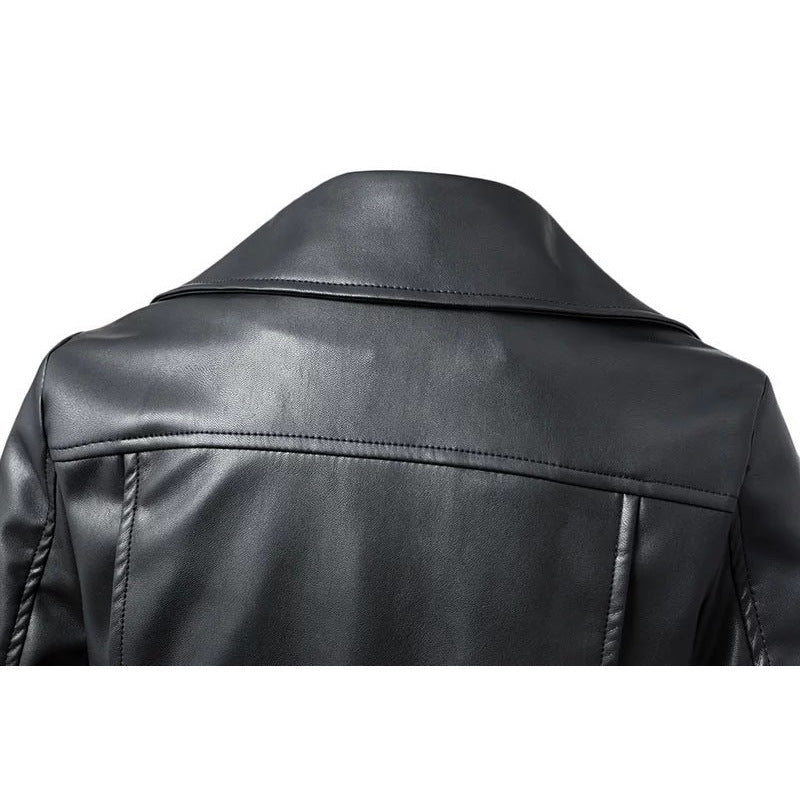 High Waist Motorcycle Leather Jacket Women Handsome European And American Short Slim Small Leather Jacket Women's Jacket