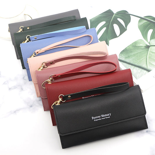 Long Simple Solid Color Ladies Wallet