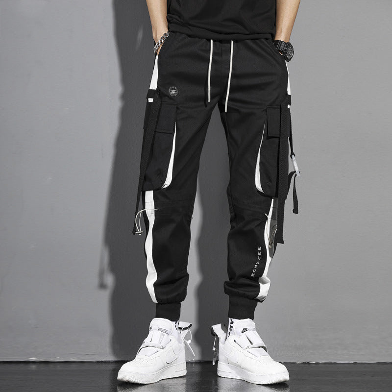 Cargo Pants Men's Trendy Brand Beam Feet Loose Ins Function Super Hot Hip-hop Cargo French Student Pants