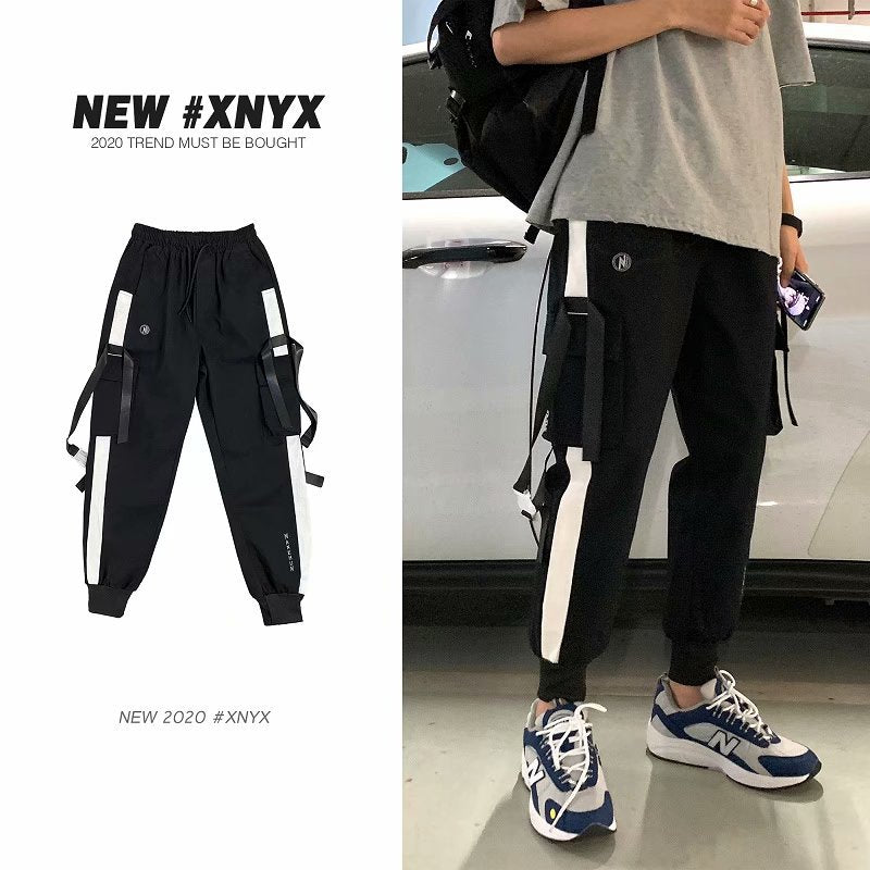 Cargo Pants Men's Trendy Brand Beam Feet Loose Ins Function Super Hot Hip-hop Cargo French Student Pants