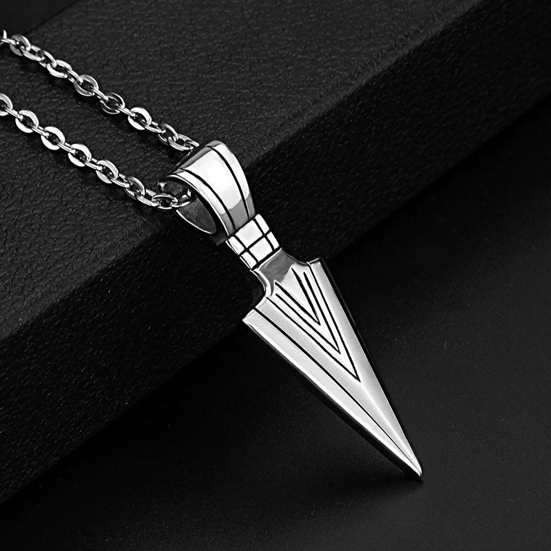 Spearhead Men's Necklace Personality Trendy Cool Couple Arrow Pendant Medium And Long Pendant Student Street Jewelry