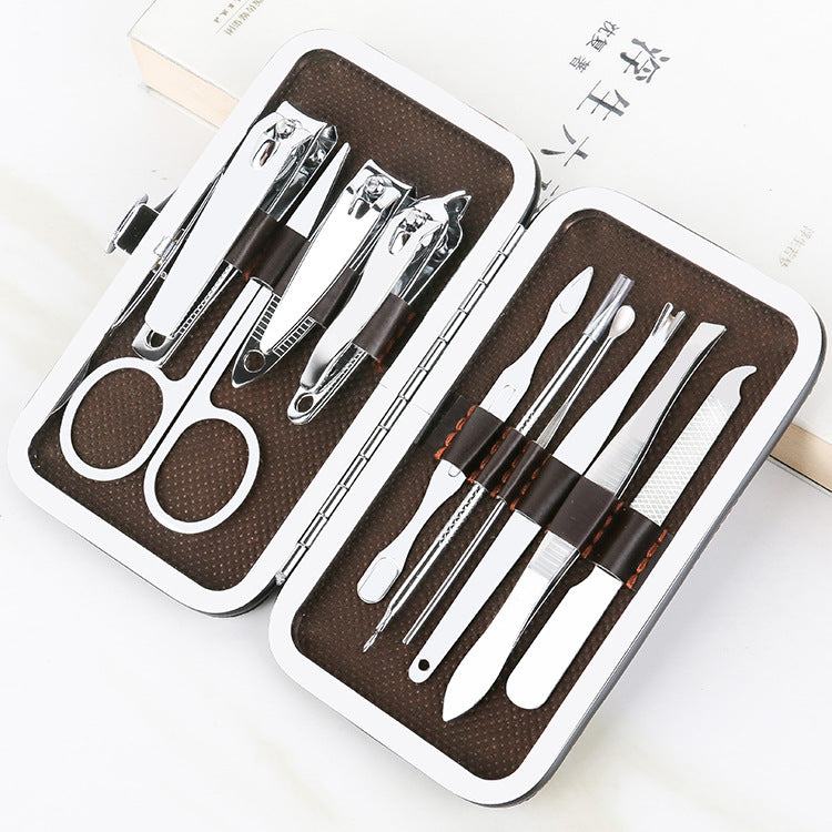 Leather Box 7-piece Nail Clippers Set Household Beauty Nail Tools Printing Logo Gift Nail Clippers Set